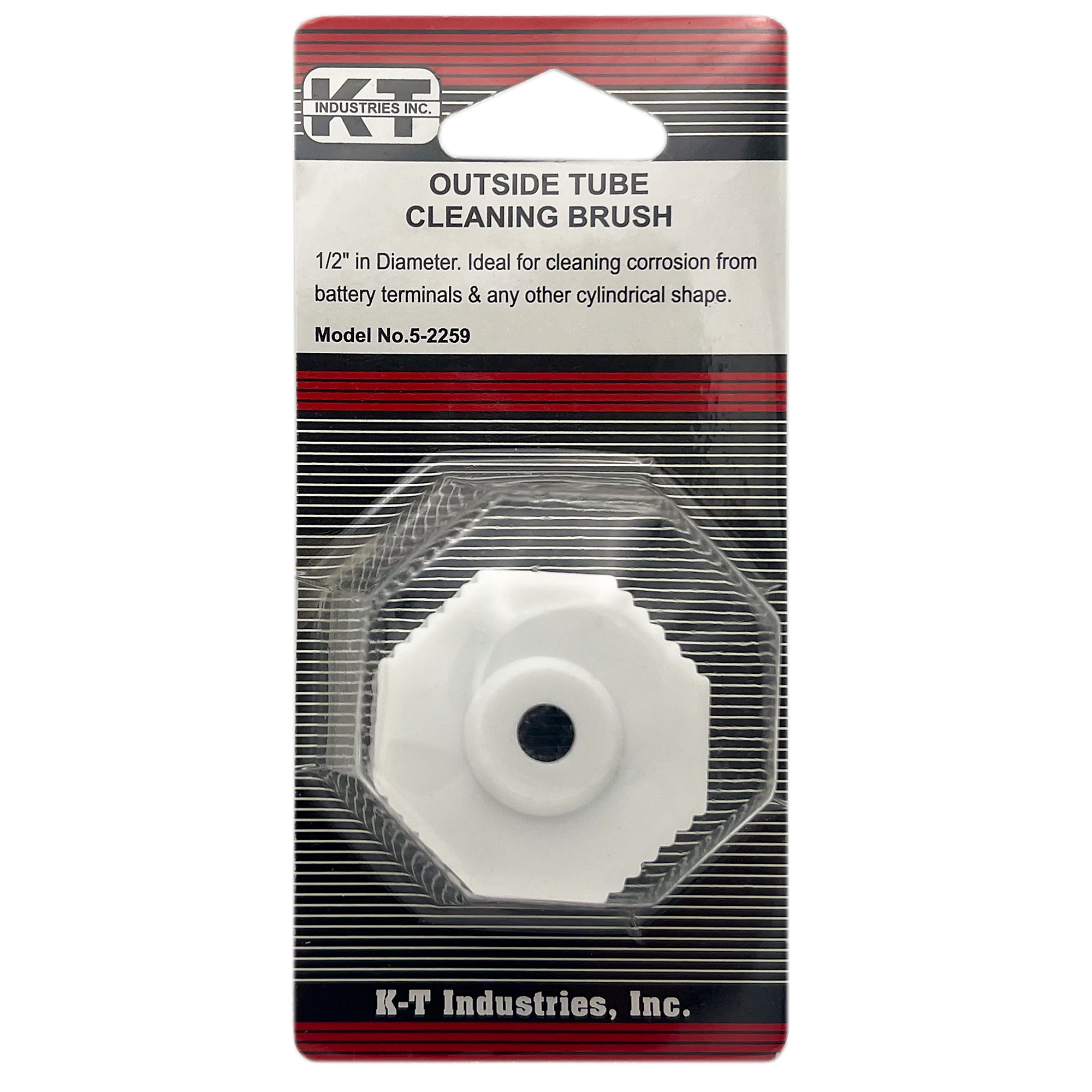 K-T Industries Outside Cleaning Brush — 1/2in., High Carbon Steel Bristles, Sure Grip Design, Model# 5-2259